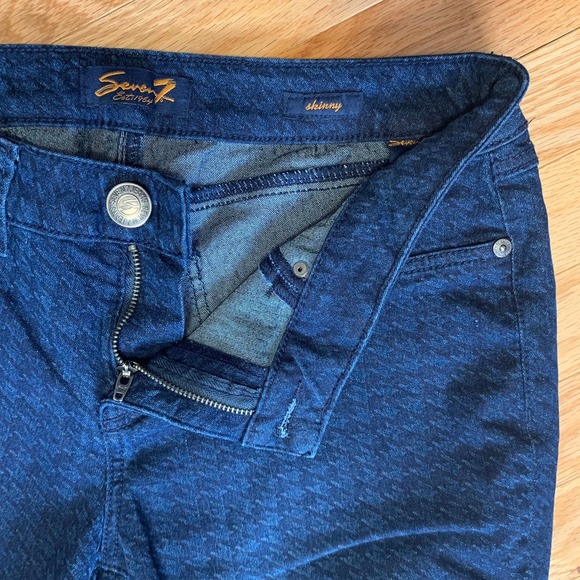 Seven7 Dark Wash Houndstooth Skinny Jeans 31 - Picture 4 of 7